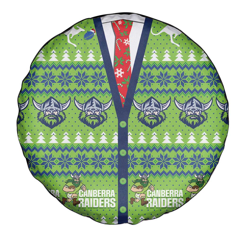 Raiders Rugby Christmas Spare Tire Cover Merry Xmas Canberra Cardigan Style - Aussie Hoodie