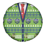 Raiders Rugby Christmas Spare Tire Cover Merry Xmas Canberra Cardigan Style - Aussie Hoodie