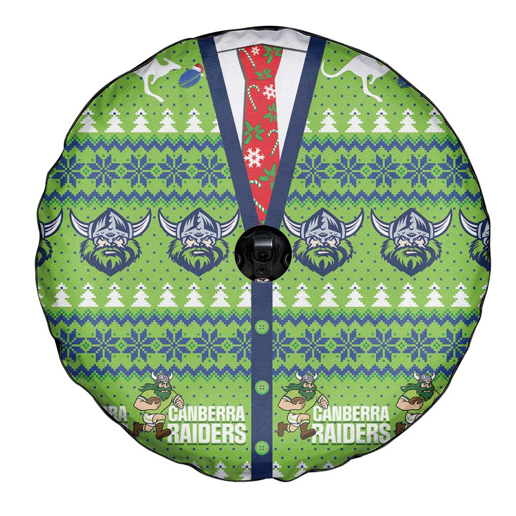 Raiders Rugby Christmas Spare Tire Cover Merry Xmas Canberra Cardigan Style - Aussie Hoodie