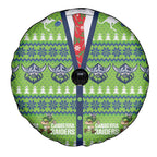 Raiders Rugby Christmas Spare Tire Cover Merry Xmas Canberra Cardigan Style - Aussie Hoodie