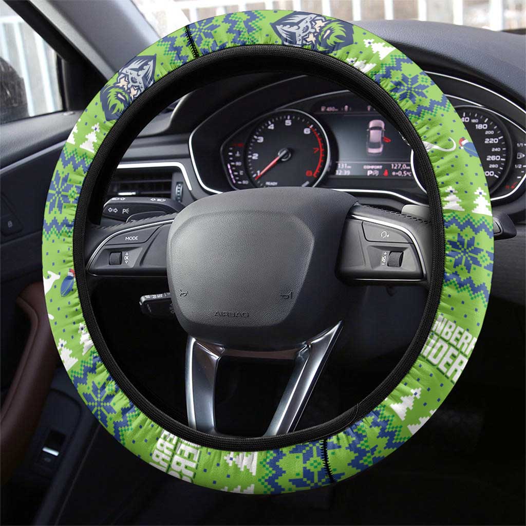 Raiders Rugby Christmas Steering Wheel Cover Merry Xmas Canberra Cardigan Style - Aussie Hoodie