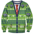 Raiders Rugby Christmas Sweatshirt Merry Xmas Canberra Cardigan Style - Aussie Hoodie