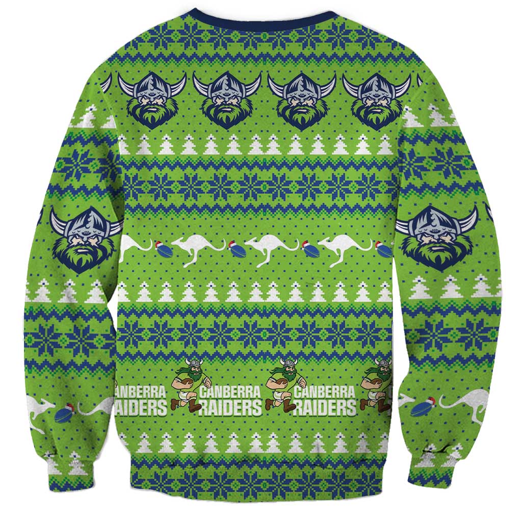 Raiders Rugby Christmas Sweatshirt Merry Xmas Canberra Cardigan Style - Aussie Hoodie