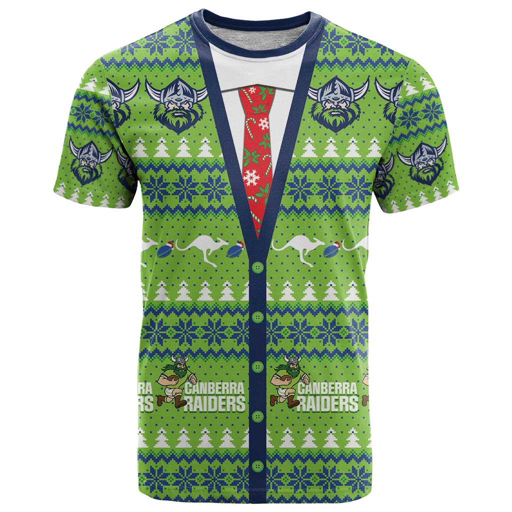 Raiders Rugby Christmas T Shirt Merry Xmas Canberra Cardigan Style - Aussie Hoodie