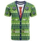 Raiders Rugby Christmas T Shirt Merry Xmas Canberra Cardigan Style - Aussie Hoodie