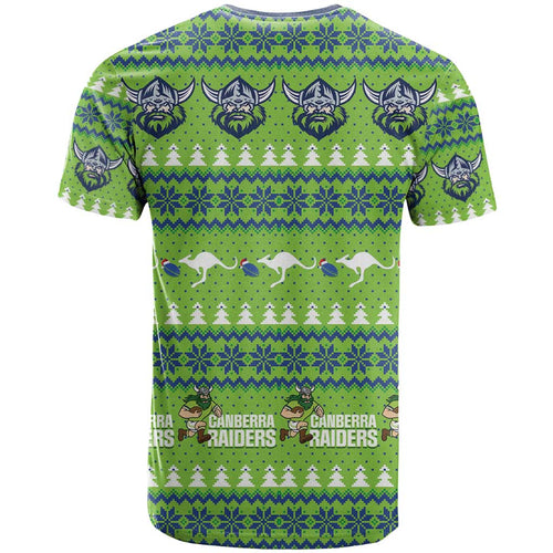 Raiders Rugby Christmas T Shirt Merry Xmas Canberra Cardigan Style - Aussie Hoodie
