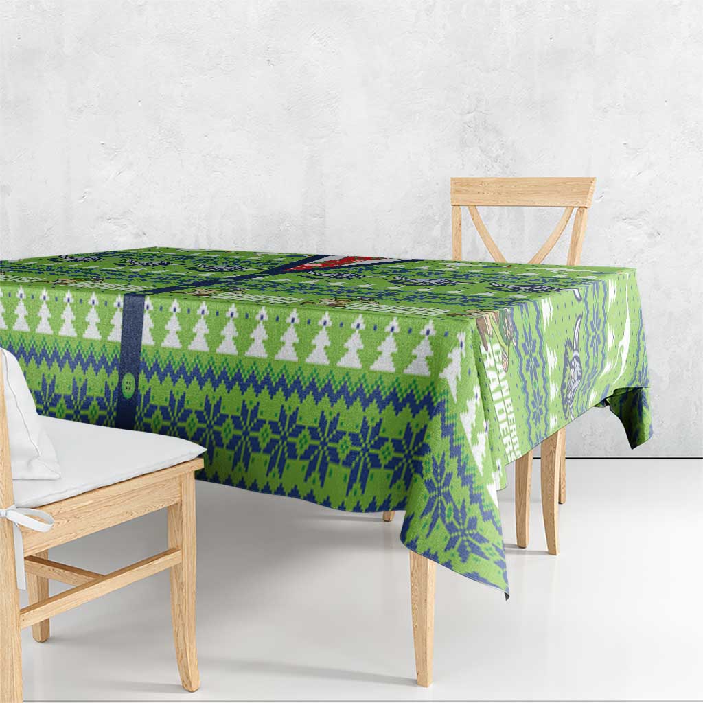 Raiders Rugby Christmas Tablecloth Merry Xmas Canberra Cardigan Style - Aussie Hoodie