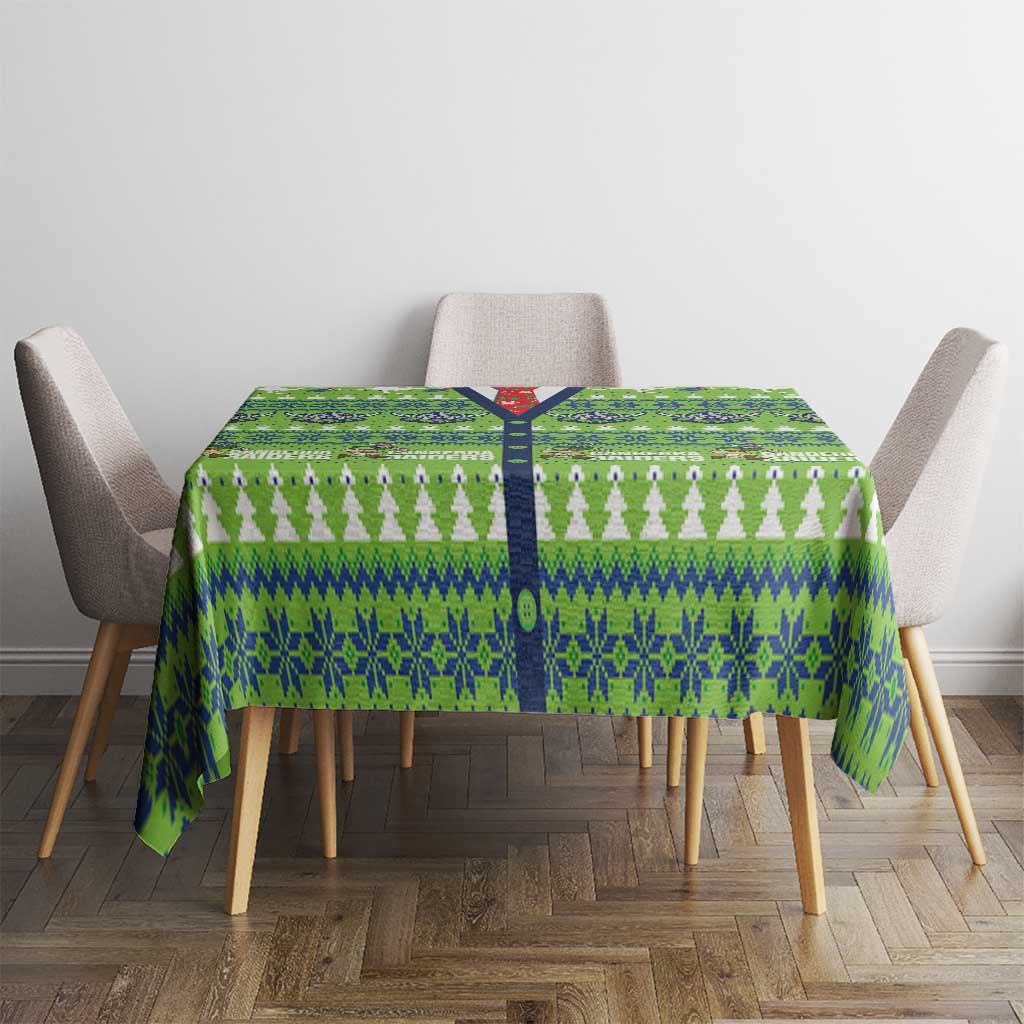 Raiders Rugby Christmas Tablecloth Merry Xmas Canberra Cardigan Style - Aussie Hoodie