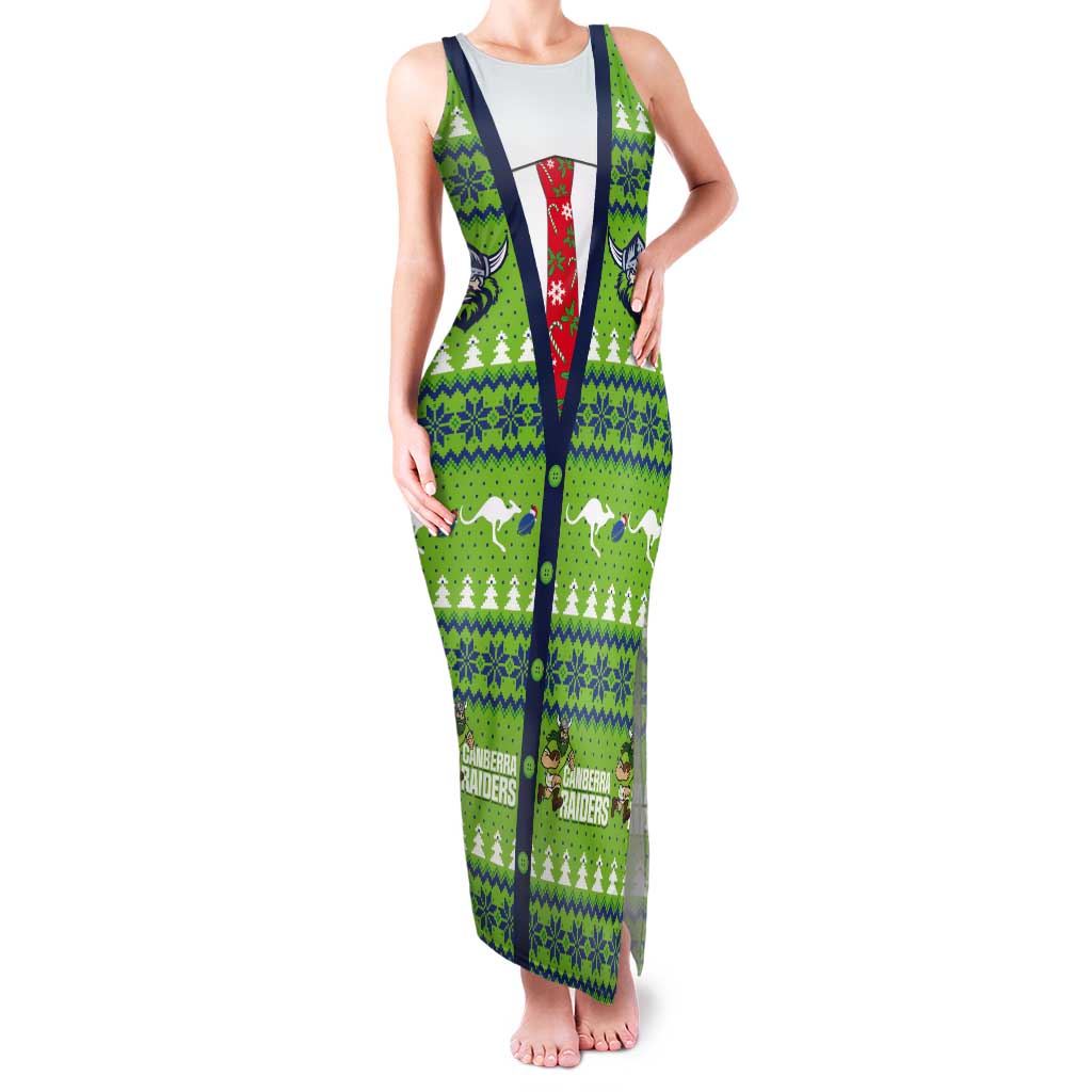 Raiders Rugby Christmas Tank Maxi Dress Merry Xmas Canberra Cardigan Style - Aussie Hoodie