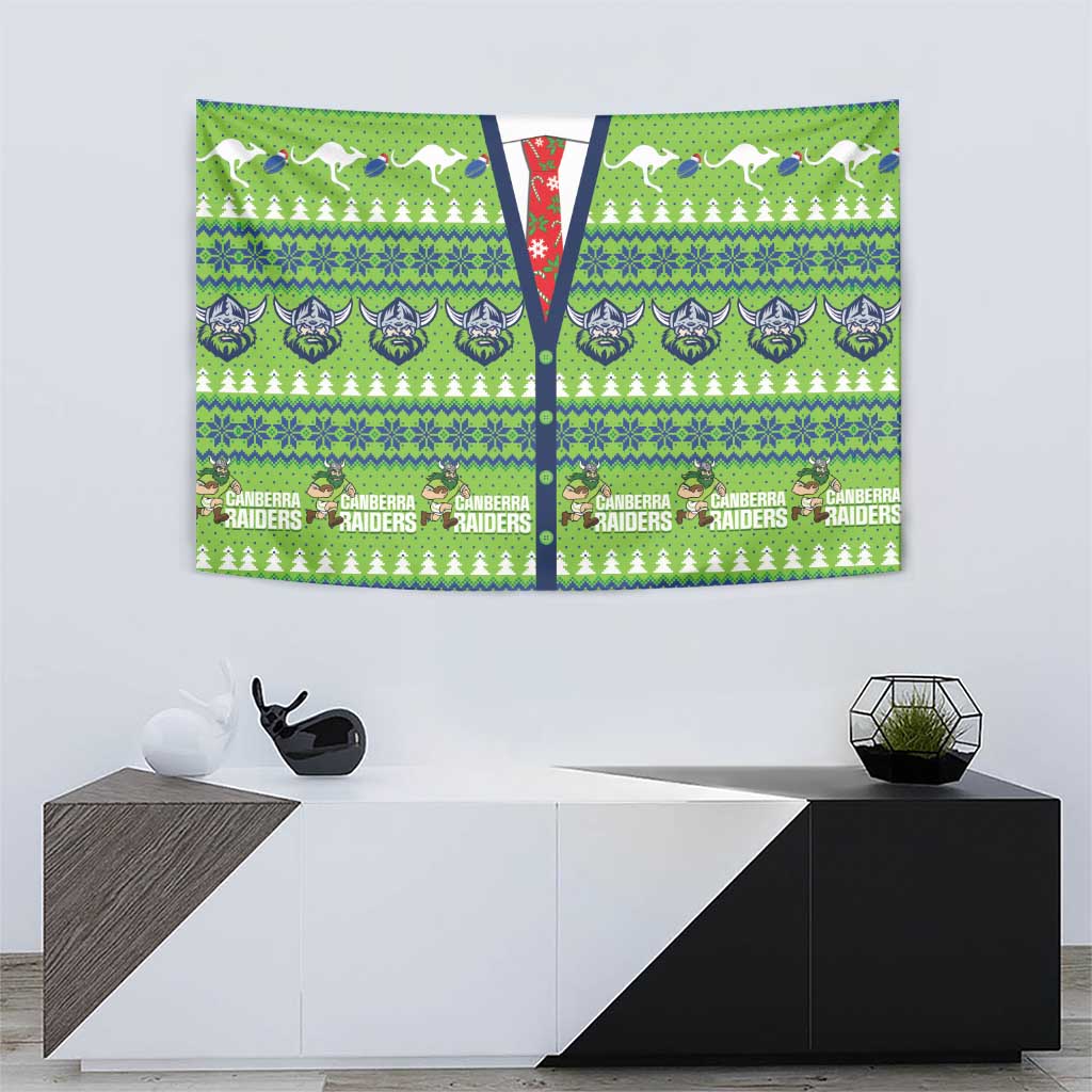 Raiders Rugby Christmas Tapestry Merry Xmas Canberra Cardigan Style - Aussie Hoodie
