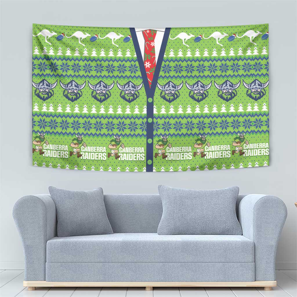 Raiders Rugby Christmas Tapestry Merry Xmas Canberra Cardigan Style - Aussie Hoodie