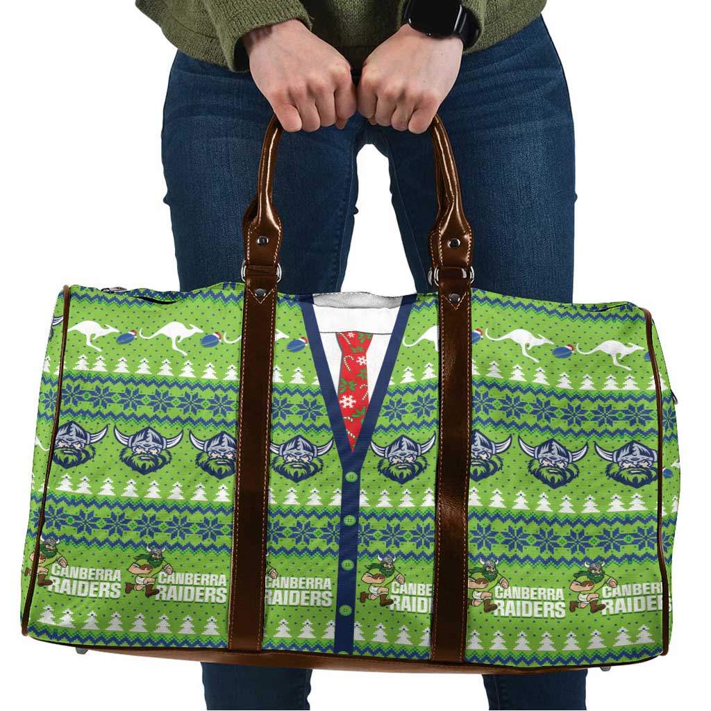 Raiders Rugby Christmas Travel Bag Merry Xmas Canberra Cardigan Style - Aussie Hoodie