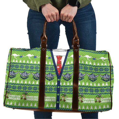 Raiders Rugby Christmas Travel Bag Merry Xmas Canberra Cardigan Style - Aussie Hoodie