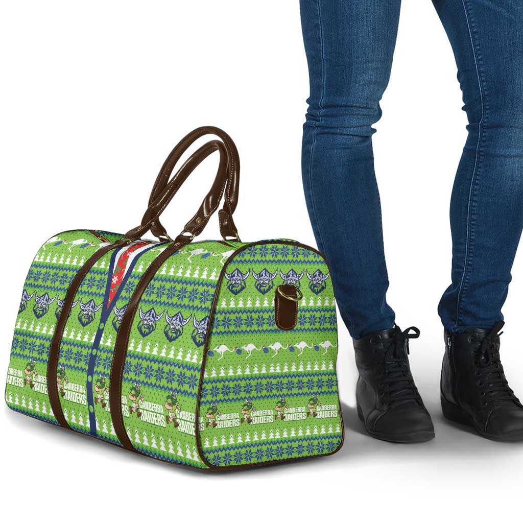 Raiders Rugby Christmas Travel Bag Merry Xmas Canberra Cardigan Style - Aussie Hoodie