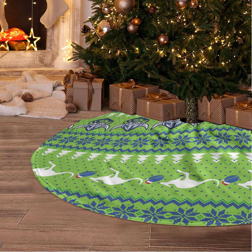 Raiders Rugby Christmas Tree Skirt Merry Xmas Canberra Cardigan Style - Aussie Hoodie