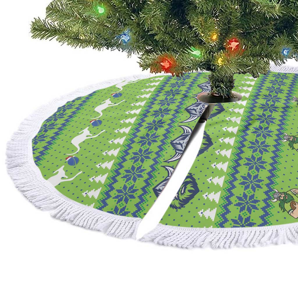 Raiders Rugby Christmas Tree Skirt Merry Xmas Canberra Cardigan Style - Aussie Hoodie