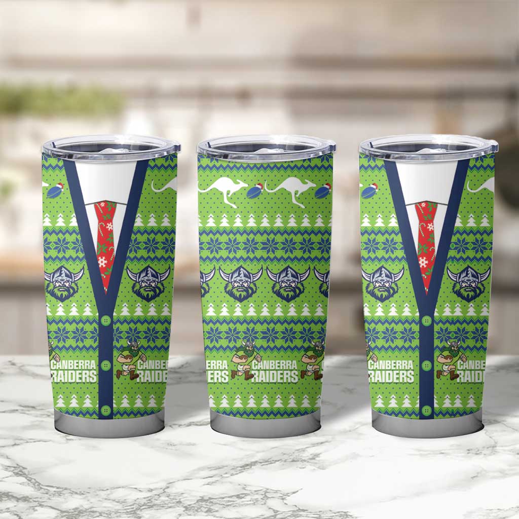Raiders Rugby Christmas Tumbler Cup Merry Xmas Canberra Cardigan Style - Aussie Hoodie