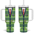 Raiders Rugby Christmas Tumbler With Handle Merry Xmas Canberra Cardigan Style - Aussie Hoodie