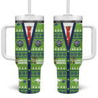 Raiders Rugby Christmas Tumbler With Handle Merry Xmas Canberra Cardigan Style - Aussie Hoodie