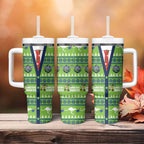 Raiders Rugby Christmas Tumbler With Handle Merry Xmas Canberra Cardigan Style - Aussie Hoodie