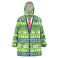 Raiders Rugby Christmas Wearable Blanket Hoodie Merry Xmas Canberra Cardigan Style - Aussie Hoodie