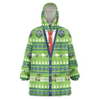Raiders Rugby Christmas Wearable Blanket Hoodie Merry Xmas Canberra Cardigan Style - Aussie Hoodie