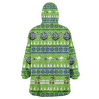 Raiders Rugby Christmas Wearable Blanket Hoodie Merry Xmas Canberra Cardigan Style - Aussie Hoodie