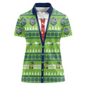 Raiders Rugby Christmas Women Polo Shirt Merry Xmas Canberra Cardigan Style - Aussie Hoodie