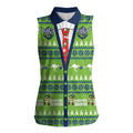 Raiders Rugby Christmas Women Sleeveless Polo Shirt Merry Xmas Canberra Cardigan Style - Aussie Hoodie