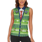 Raiders Rugby Christmas Women Sleeveless Polo Shirt Merry Xmas Canberra Cardigan Style - Aussie Hoodie