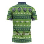 Raiders Rugby Christmas Zipper Polo Shirt Merry Xmas Canberra Cardigan Style - Aussie Hoodie