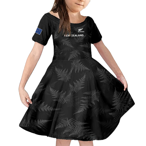 new-zealand-silver-fern-rugby-kid-short-sleeve-dress-2023-go-aotearoa-champions-world-cup