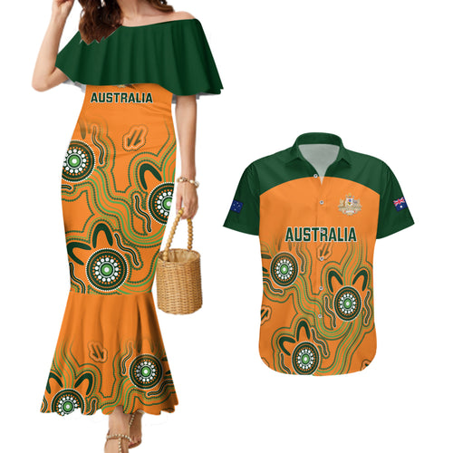 australia-rugby-couples-matching-mermaid-dress-and-hawaiian-shirt-wallabies-2023-indigenous-art
