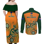 australia-rugby-couples-matching-off-shoulder-maxi-dress-and-long-sleeve-button-shirts-wallabies-2023-indigenous-art