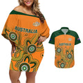 australia-rugby-couples-matching-off-shoulder-short-dress-and-hawaiian-shirt-wallabies-2023-indigenous-art