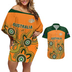 australia-rugby-couples-matching-off-shoulder-short-dress-and-hawaiian-shirt-wallabies-2023-indigenous-art