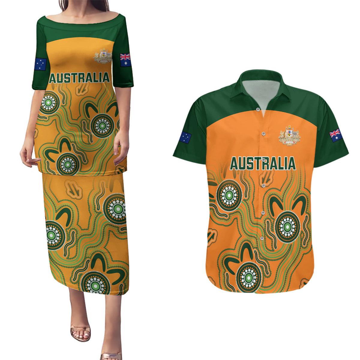 australia-rugby-couples-matching-puletasi-dress-and-hawaiian-shirt-wallabies-2023-indigenous-art