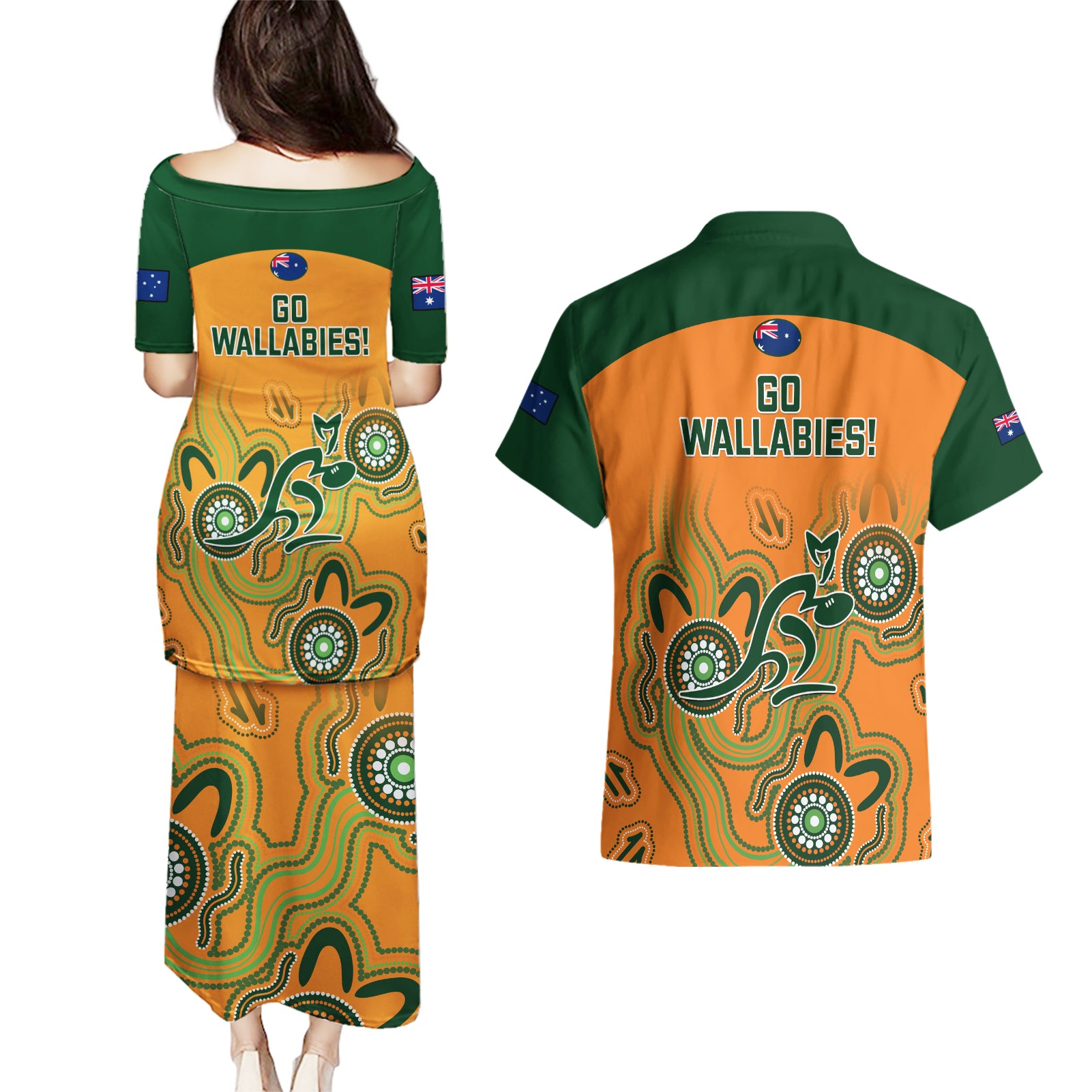 australia-rugby-couples-matching-puletasi-dress-and-hawaiian-shirt-wallabies-2023-indigenous-art