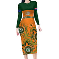 australia-rugby-long-sleeve-bodycon-dress-wallabies-2023-indigenous-art