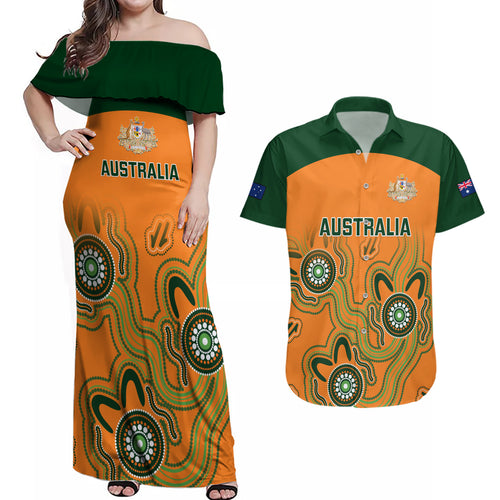 custom-australia-rugby-couples-matching-off-shoulder-maxi-dress-and-hawaiian-shirt-wallabies-2023-indigenous-art