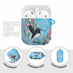 Willie wagtail Australia AirPods Case Eucalyptus Blossoms Aboriginal Art - Aussie Hoodie