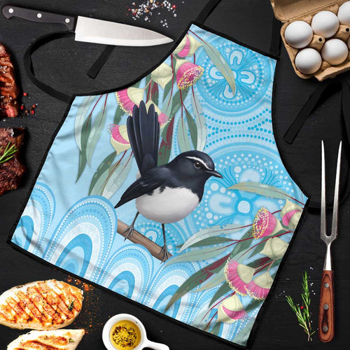 Willie wagtail Australia Apron Eucalyptus Blossoms Aboriginal Art - Aussie Hoodie