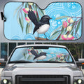 Willie wagtail Australia Auto Sun Shade Eucalyptus Blossoms Aboriginal Art - Aussie Hoodie