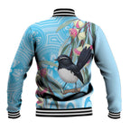 Willie wagtail Australia Baseball Jacket Eucalyptus Blossoms Aboriginal Art - Aussie Hoodie