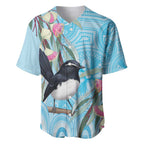Willie wagtail Australia Baseball Jersey Eucalyptus Blossoms Aboriginal Art - Aussie Hoodie