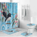 Willie wagtail Australia Bathroom Set Eucalyptus Blossoms Aboriginal Art - Aussie Hoodie