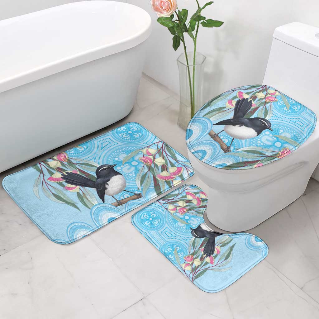 Willie wagtail Australia Bathroom Set Eucalyptus Blossoms Aboriginal Art - Aussie Hoodie