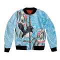 Willie wagtail Australia Bomber Jacket Eucalyptus Blossoms Aboriginal Art - Aussie Hoodie