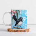 Willie wagtail Australia Ceramic Mug Eucalyptus Blossoms Aboriginal Art - Aussie Hoodie
