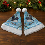 Willie wagtail Australia Christmas Santa Hat Eucalyptus Blossoms Aboriginal Art - Aussie Hoodie